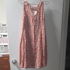 tentree Terracotta Floral Backless Dress